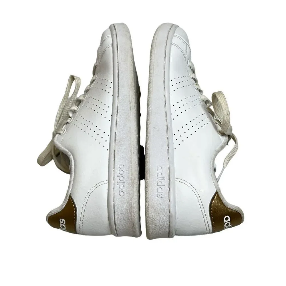 Adidas white perforated cloud foam advantage sneakers size 9.5